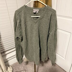 Eddie Bauer Olive V-Neck Sweater for Men